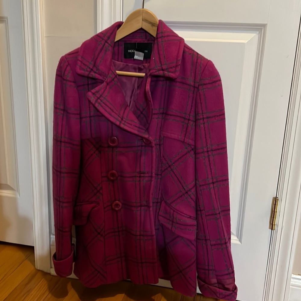 Magenta pea coat